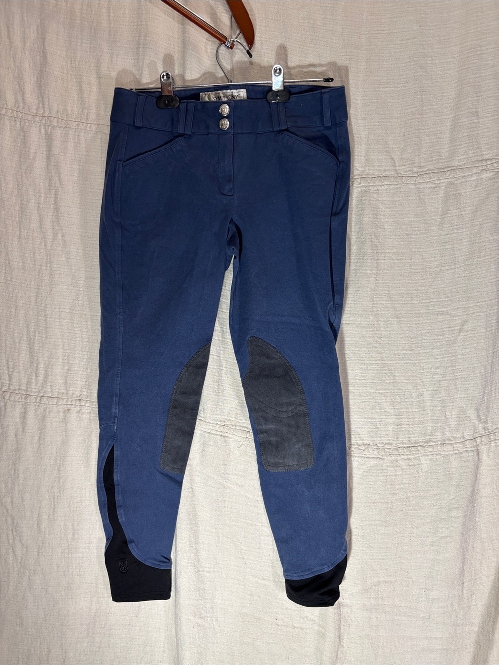 Tredstep Symphony Nero Knee Patch Breeches Slate Blue 28L EUC